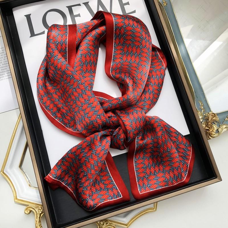 Blue Print In Memory! Intellectual Retro Mulberry Silk Silk Scarf Women'S Long Double-Layer Double-Sided Silk Scarf Streamer