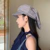 Korean Style Rabbit Ears Octagonal Hat Versatile Women Artist Hat Sweet Plaid Beret  Summer