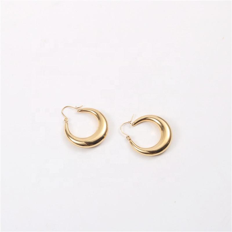 Non Tarnish Waterproof Basic Hollow Out Hoop Earrings Stainless Steel Earrings