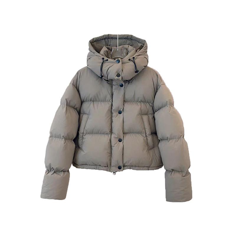 Tide brand down jacket women's short 2024 winter fashion two wear straps thickened white duck down bread jacket