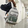 Large Capacity Men's Backpack Women's Color Contrast Backpack Middle School Student Schoolbag