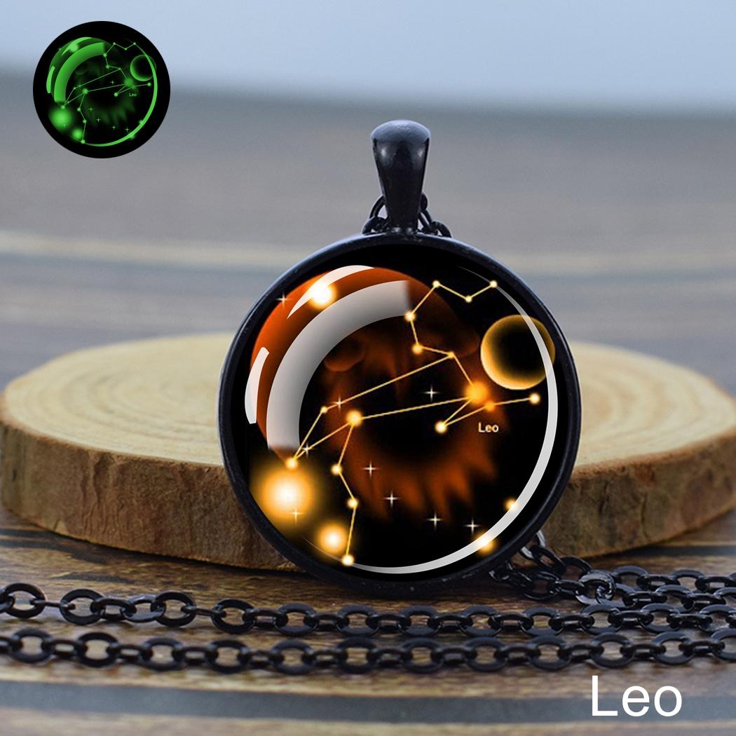 

Ожерелье 12 Знаков Зодиака Звездное Небо Светящееся Кулон-Стеклянный Купол Зодиака Рождественский Подарок Светящийся в Темноте