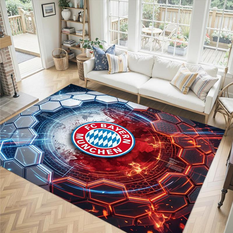 Bayern München Design Kristall Sammet Matta Mysig Icke?Halkskyddad tryckt matta för sovrum, vardagsrum, entré