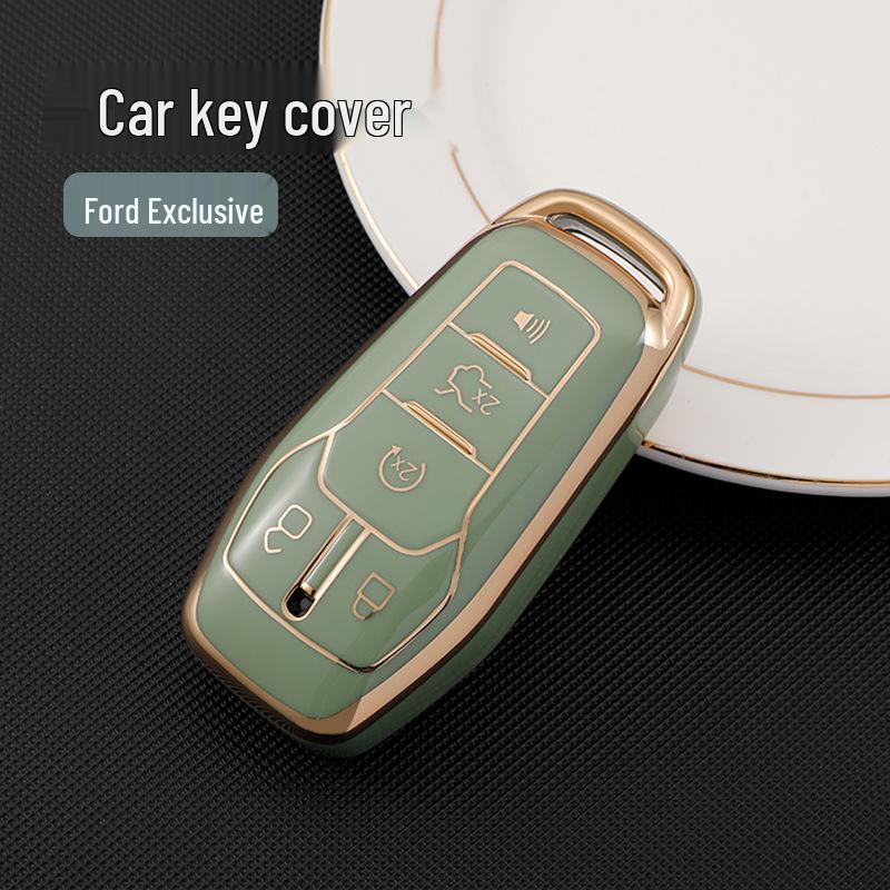 Ford Car Key Case for Mondeo, Focus, Fiesta, Escort, Lincoln, Mustang - TPU Full-Wrap Shell
