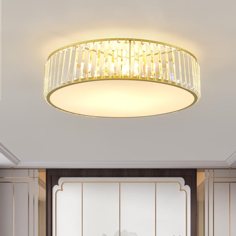 Modern Minimalist Round LED Crystal Ceiling Light for Bedroom, Living Room, Dining Room, and Study