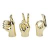 Nordic Creative Gold Silver Color Plating Finger Art Sculpture Abstract Gesture Statue Living Room Office Study Decorations