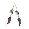 Women Steampunk Vintage Key Lock Angel Wing Dangle Earrings