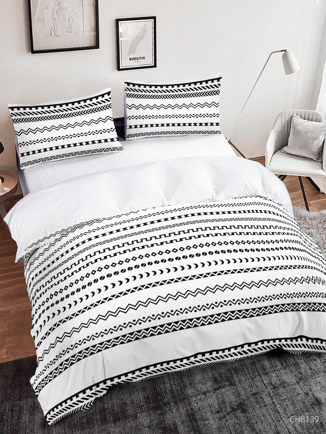 

Simple And Fresh Three-Piece Set Thousand Birds Plaid Kit Quilt Cover Bedding 135 * 200 (two-piece set) 90g