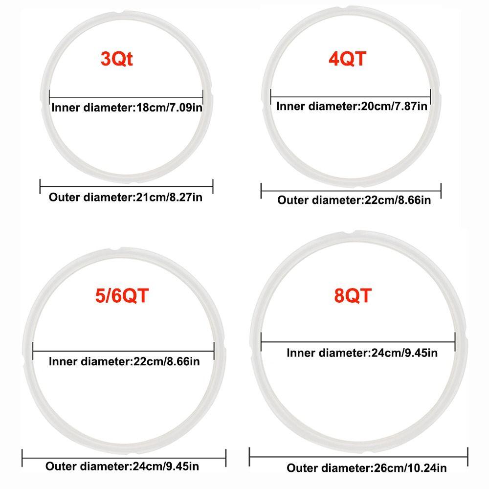 3/4/5/6/8 Quarts Pressure Cooker Sealing Ring Non-Toxic Pressure Pot Silicone Gasket