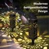 Solar Garden Pathway Lights Waterproof LED Lawn Lamps with Unique Hollow Patterns Sensor for Outdoor Decorative Illumination