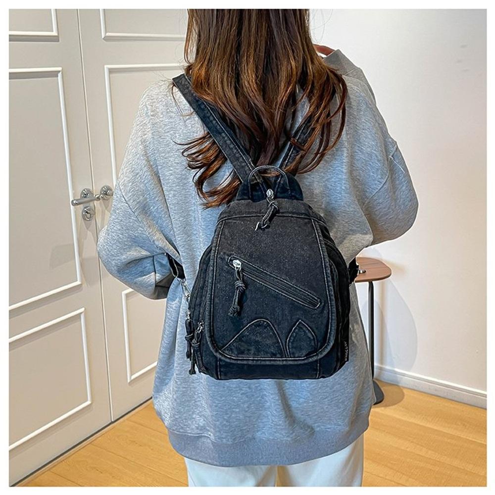 Women's Denim Mini Backpack Casual Travel Shoulder Bag
