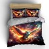 Fiery Owl Cosmic Decor Set Bedding Set With 1 Duvet Cover 2 Pillowcases Single Double King Queen, Gift