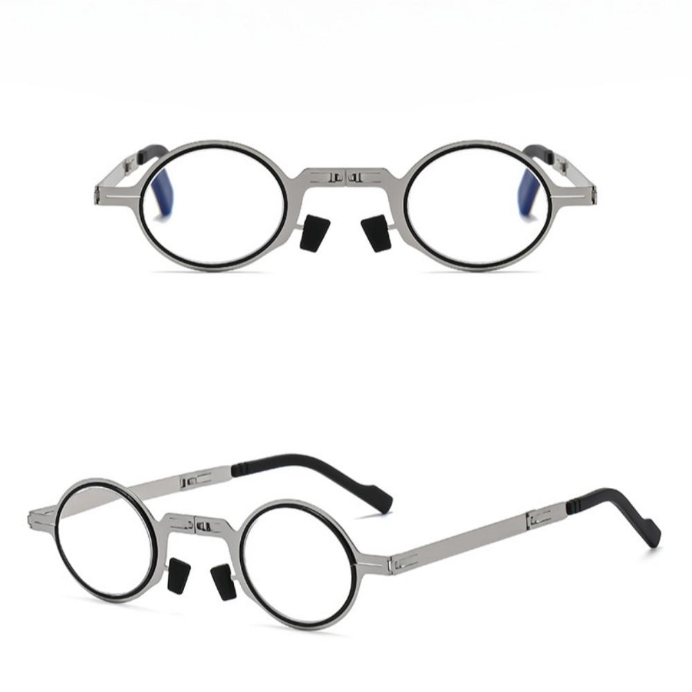 Portable Reading Glasses Hd Folding Middle-aged And Elderly Reading Glasses For Men And Women Imitation Retro Ultra-light
