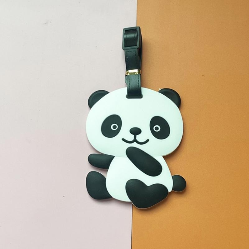 Suitcase Label Cartoon Pattern Luggage Baggage Backpack Soft Label with Strap Name ID Address Card Baggage Identifier