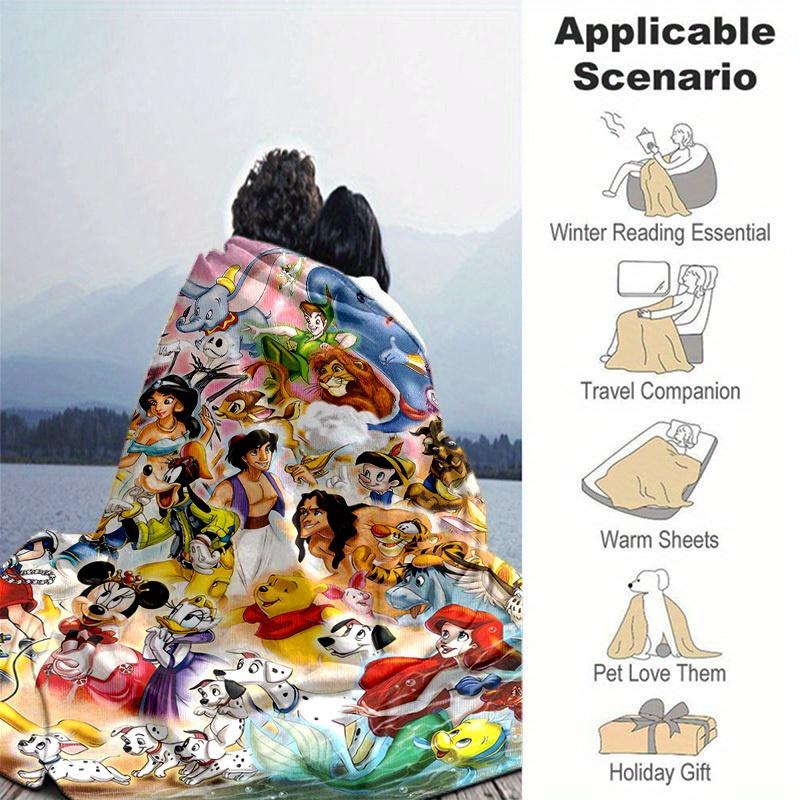 1pc, Disney Characters Home Decorative Blanket: A Perfect Gift for Bedroom, Living Room, Travel, Camping, Car