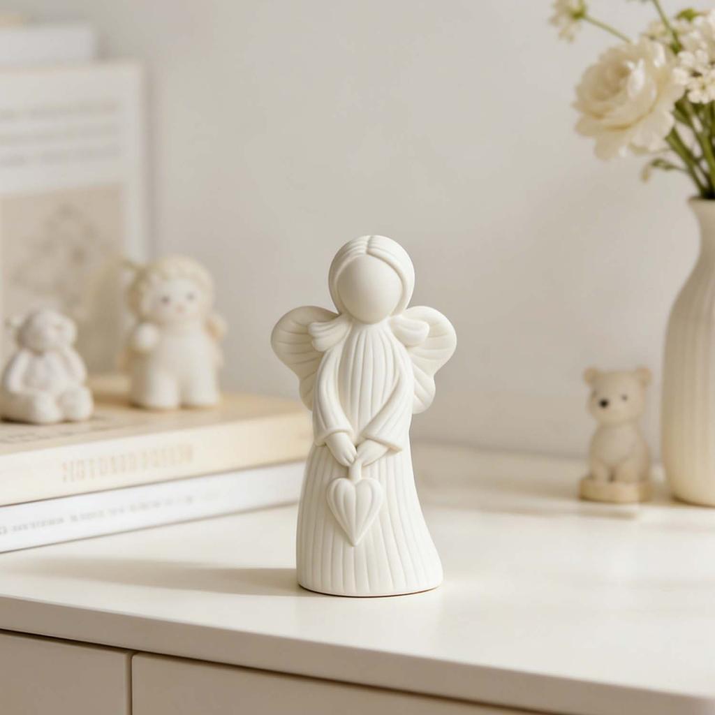 1Pc Splendid Wings Striped Girl Silicone Mold DIY Love Angel Scented Candle Plaster Ornament