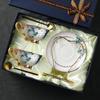 Elegante Set Regalo Tazze da Caffè e Sottotazze in Ceramica Stile Europeo