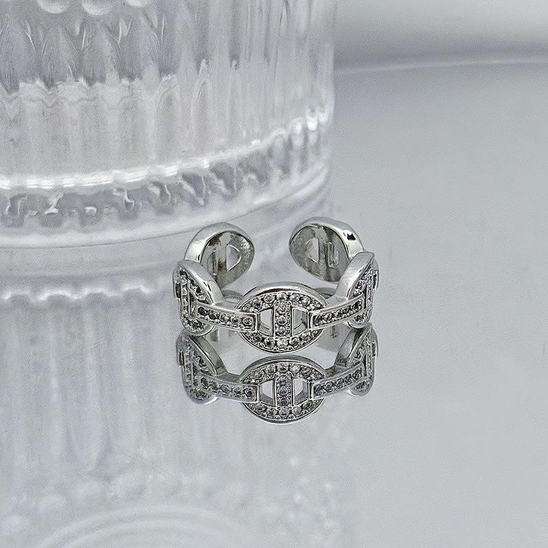 Full Of Diamonds, Zircon, Small And Exquisite Open Ring, Niche Design, Index Finger Ring, Simple Light Luxury, High-End Simple Accessories