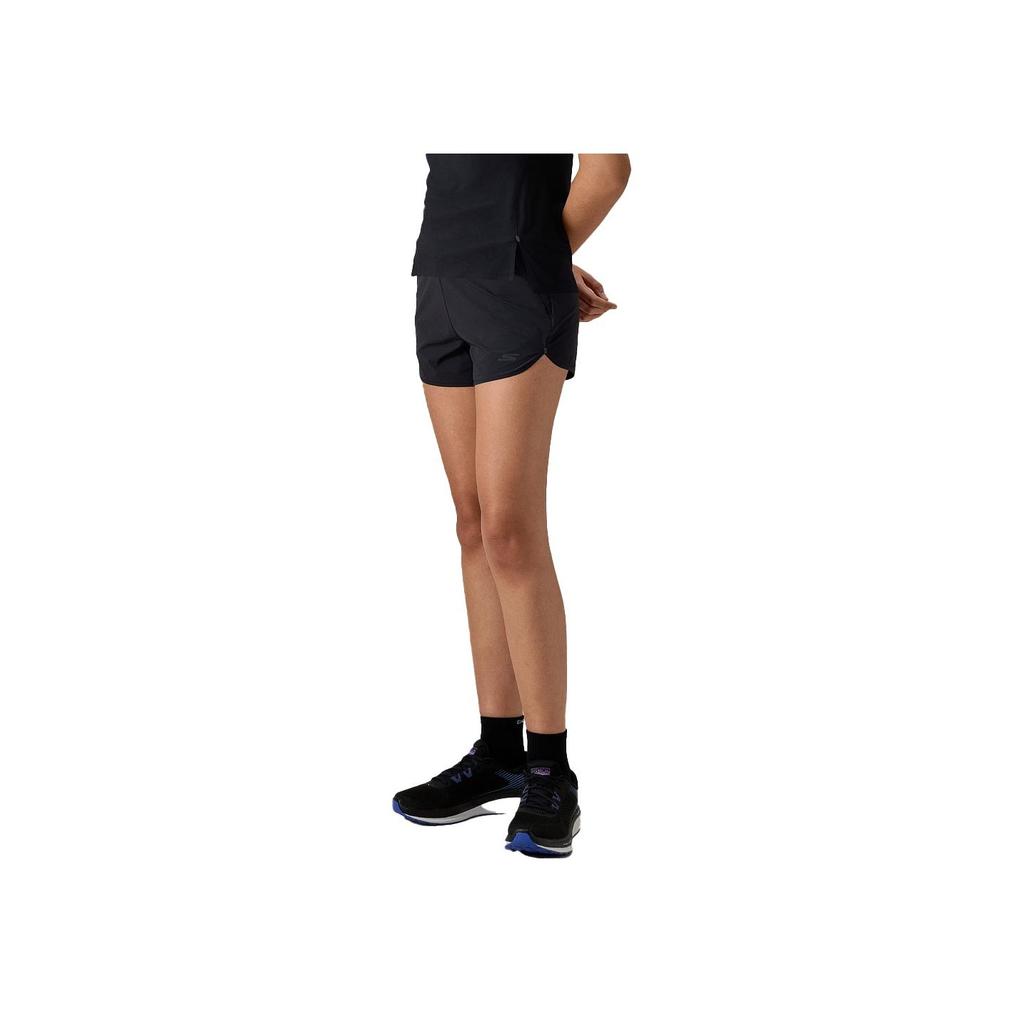 Skechers Moisture-Wicking Breathable Elastic Sports Shorts Women Shorts Carbon-Black P324W076-0018