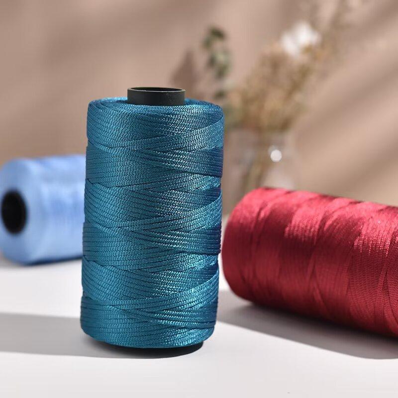 Mercerized Cotton And Linen Flat Belt Line Hollow Line Bright Line Crocheted Hat Seat Cushion Sun Hat Diy Wool Hook Bag