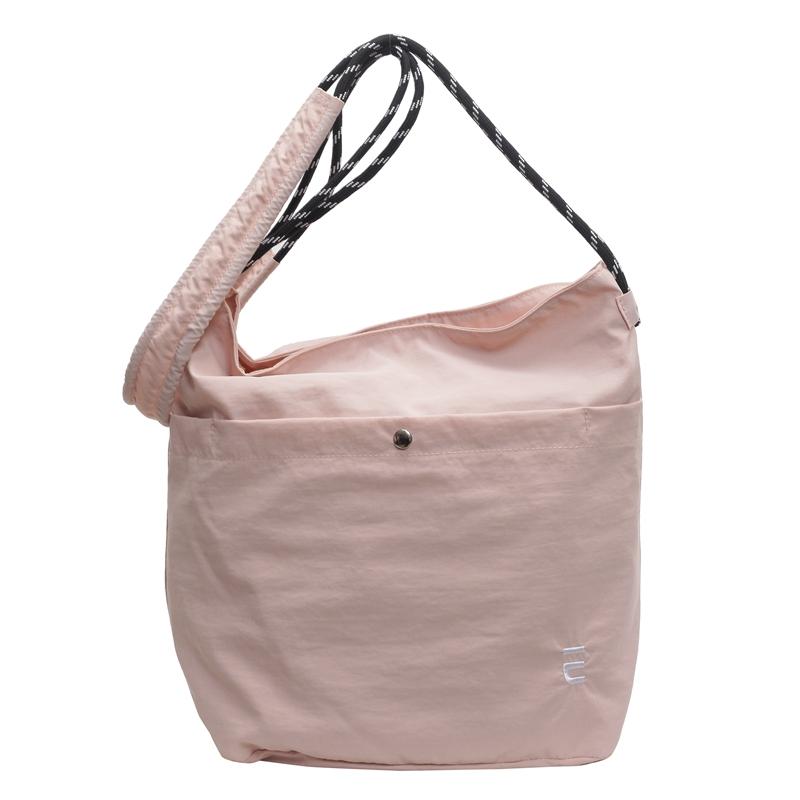 

Холщовая сумка Женская сумка через плечо большой вместимости Сумка для покупок Пригородная сумка через плечо розовый