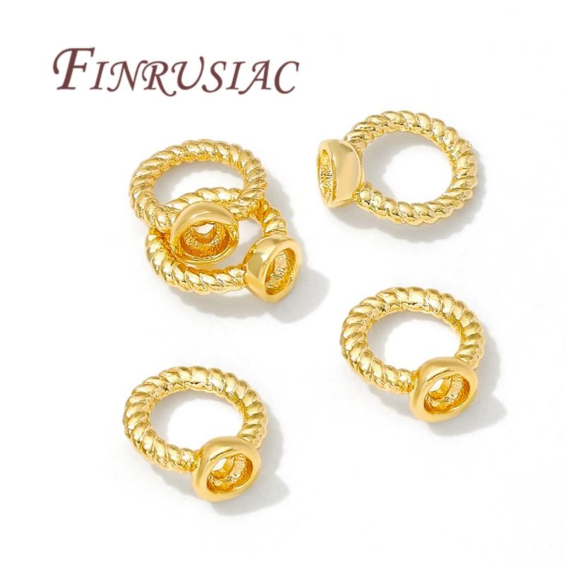 7.5mm End Connecting Ring 18K Gold Plated Round Closed Connector with 2 Hole Rings,Jewelry Connectors