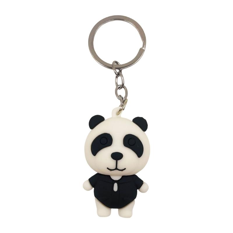 

Очаровательный силиконовый брелок-панда, мультяшный кулон в виде животного, брелок ручной работы, аксессуар для рюкзака для девочек и мальчиков