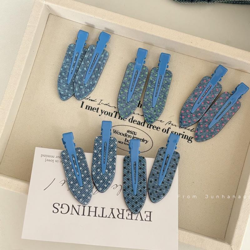 

Polka Dot Seamless Denim Hair Clip for Women - Sweet Bangs & Makeup Accessory