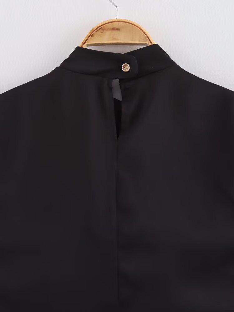 Spring 2025 Women's European & American Cowl Neck Sleeveless Top & Button Midi Skirt Casual Set