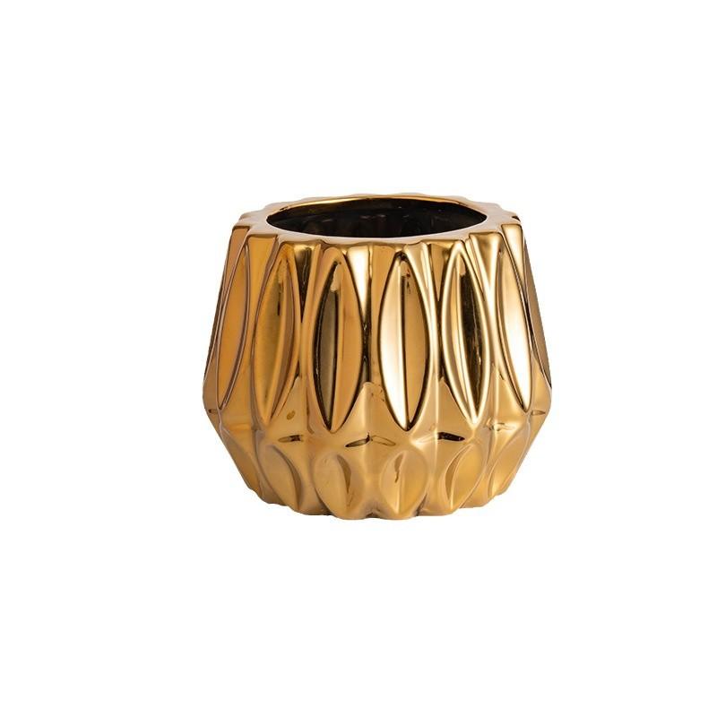 flower pot electroplated gold simple succulent pot creative household green plant potted plant New Year's desktop ornament