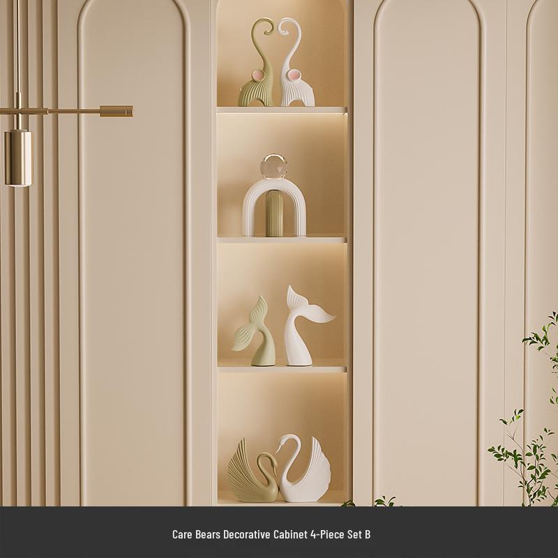 Luxurious Cream Style Red Wine Rack Ornament for Living Room or Entrance Cabinet