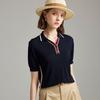Wudao 100% Tencel Colorblock Women's Knitted Polo Shirt