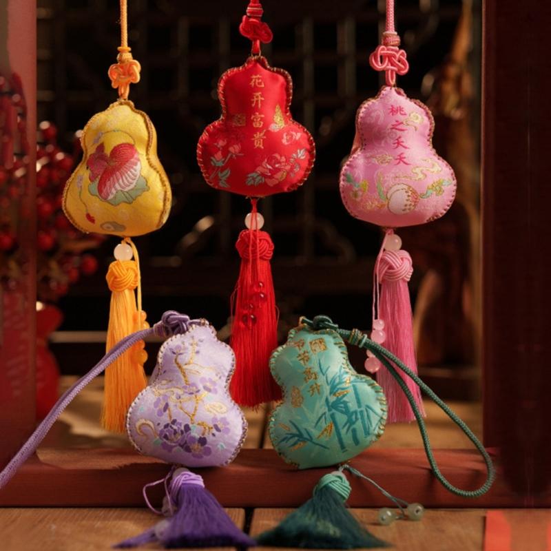 Cotton Gourd Embroidery Sachet Craft Set Easy Handmade Cultural Activity For Family Fun