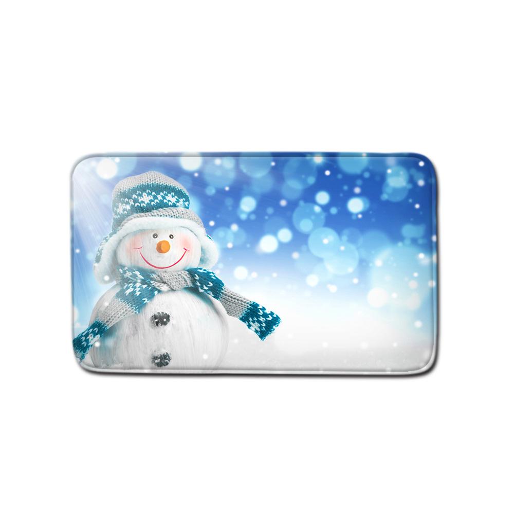 Christmas Bathroom Shower Curtain Four-Piece Combination Floor Mat Bathroom Water Absorbent Non-Slip Door Mat Bedroom Carpet