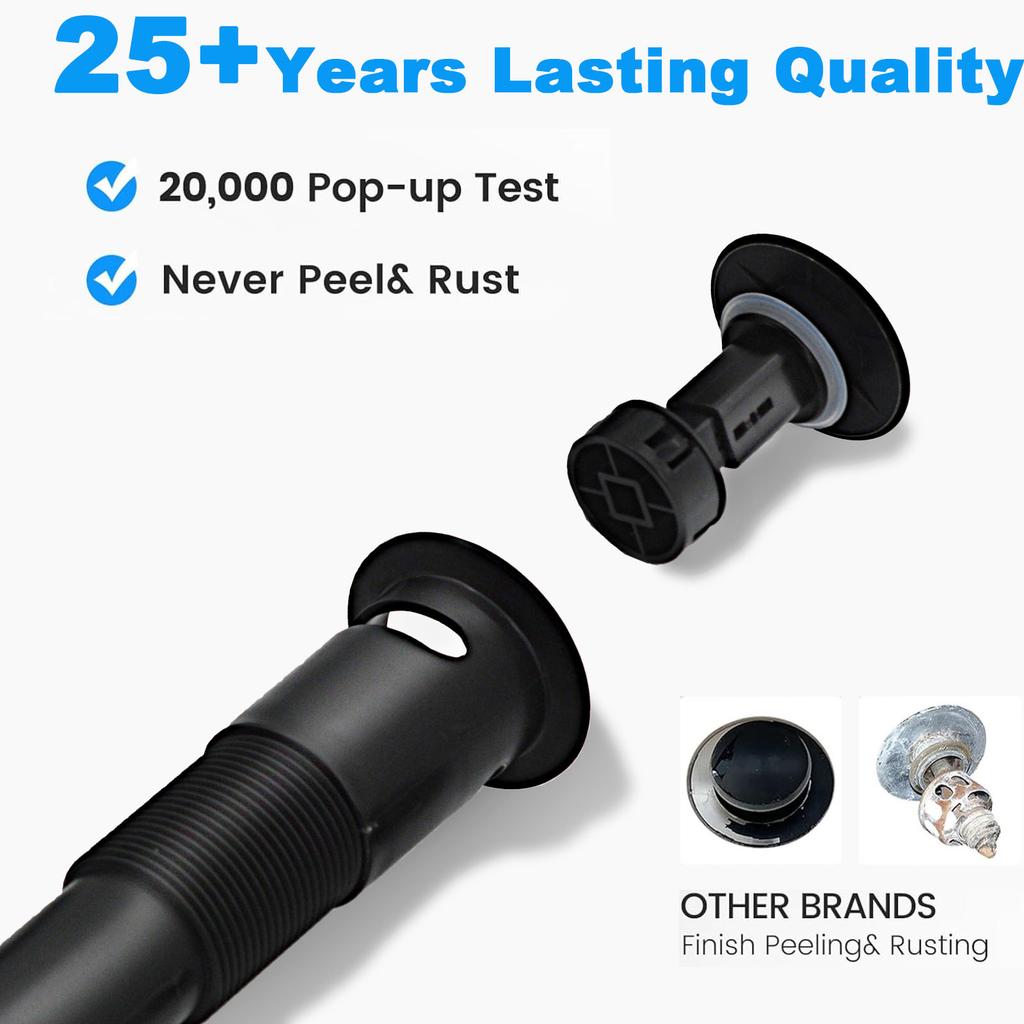 Bathroom Sink Drain Stopper with Overflow Fit Lavatory Vanity Sink Pop Up Drain Assembly By RUITHOE