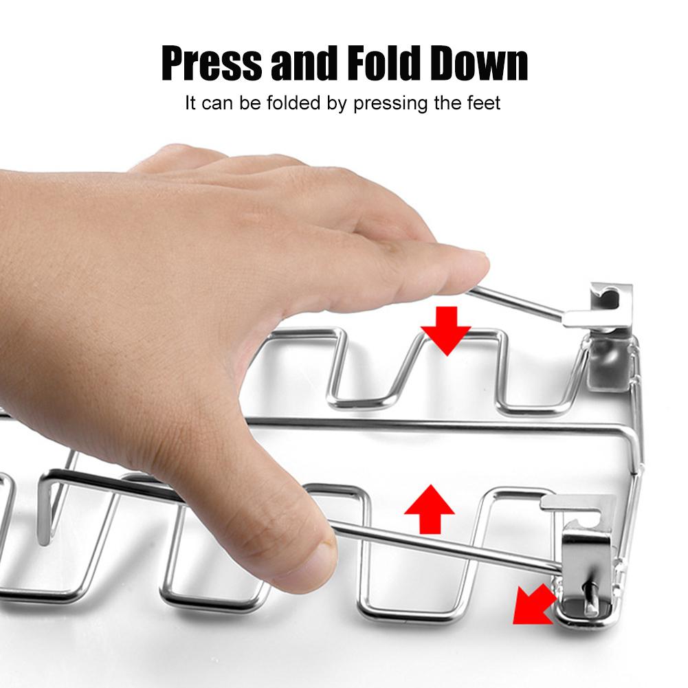 BBQ Beef Chicken Leg Wing Grill Stainless Steel Folde Drumsticks Holder Oven Roaster Stand with Drip Pan Tools
