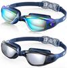 Aegend Swim Goggles 2-Pack No Leaking Anti-Fog UV Protection Mirrored Adult Men Women Wide View Outdoor