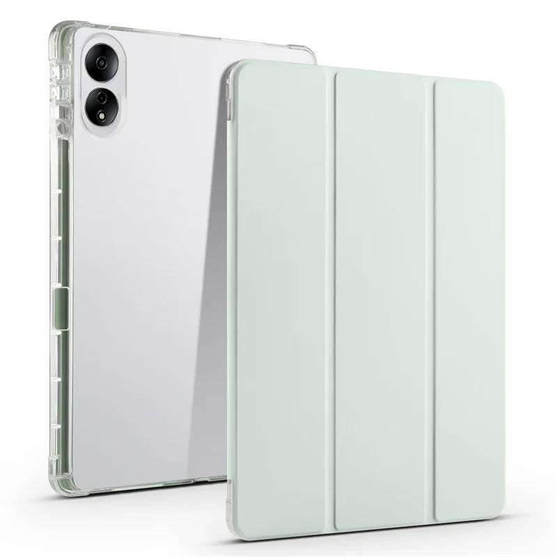 Capa de Couro para Xiaomi Poco Pad Redmi Pad Pro 2024 12.1 Polegadas Capa Porta-Lápis Suporte Dobrável Traseira de TPU Macio Capa Magnética para Tablet