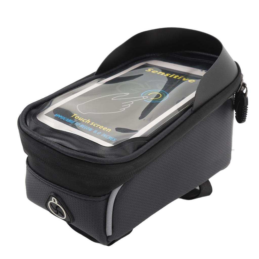 Geantă de Cadru Față pentru Telefon Bicicletă Spațioasă Sensibilă Impermeabilă Bandă Reflectorizantă Tub Superior Ciclism Telefon
