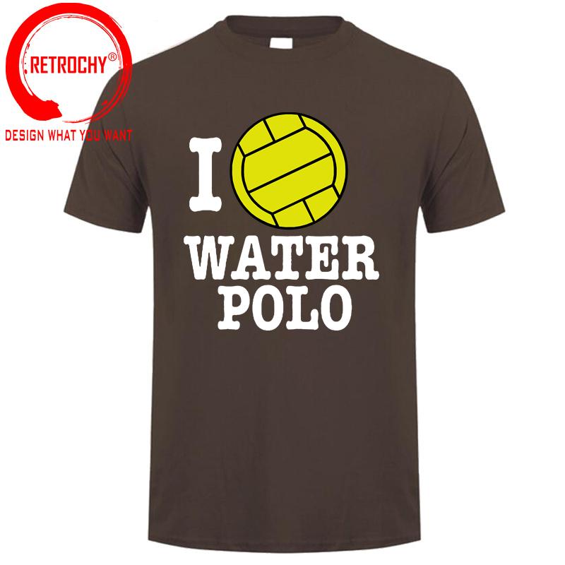 Funny Unisex T Shirts Unisex Novelty Tshirt I Love Waterpolo Cool T Shirt Unisex Cotton Tshirt Summer Brand TShirt Euro Size Tee Shirt