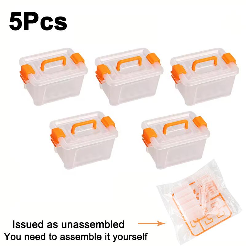 

5/10pcs Mini Storage Boxes, Dollhouse Clear Toolbox, Craft Miniature Items Storage Box Micro Scene Decor Props Home Decoration