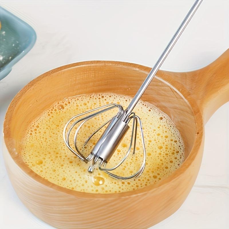 Stainless Steel Semi-Automatic Egg Beater Rotating Whisk for Cream and Eggs Durable Hand Mixer Efficient Baking Tool