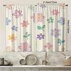 2 Pcs Colorful little flowers print curtains,suitable for bedroom,living room kitchen decoration,home decoration,window decor