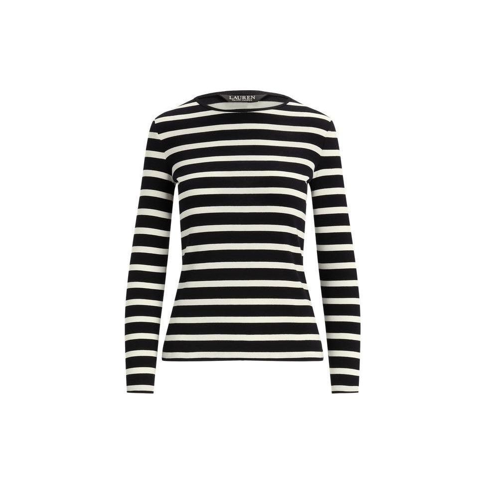 

Polo Ralph Lauren Полосатая футболка с круглым вырезом, облегающего кроя, повседневная, с длинным рукавом, женские топы, многоцветный WMLRKNIS6820166-001 L