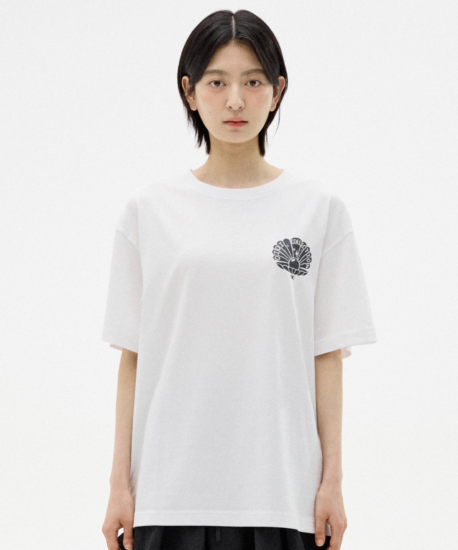 Oioi Collection Shell Graphic Oversized T-Shirt [White] White/S