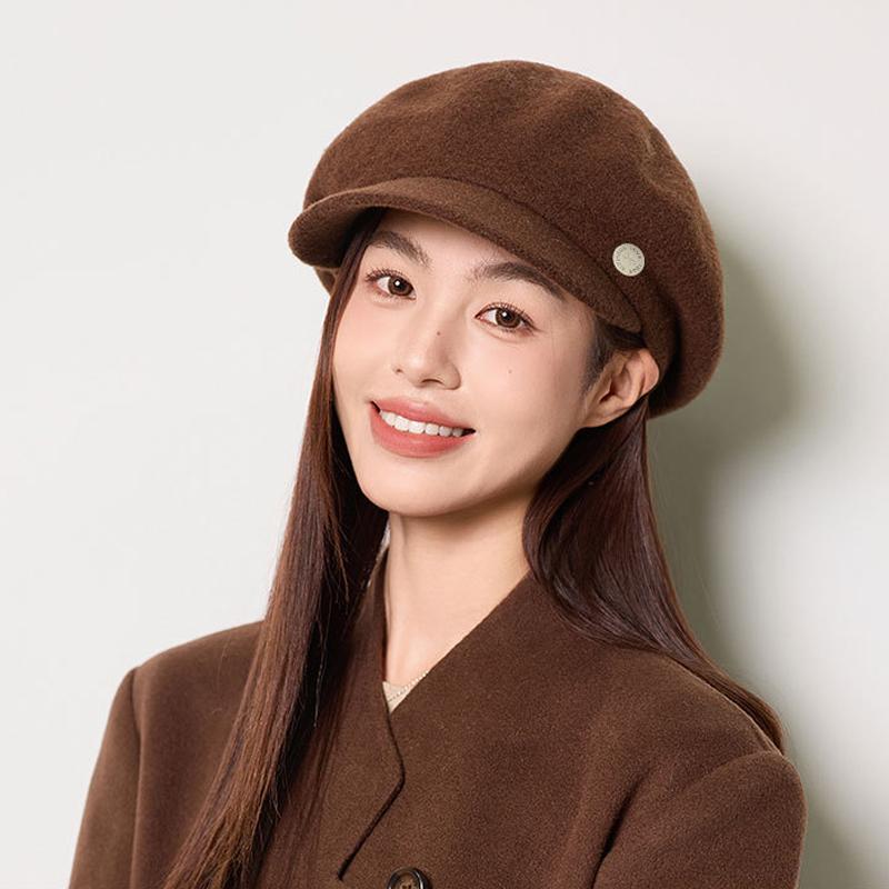 Wool Octagonal Cap Autumn Winter Women's Beret Painter's Cap