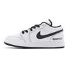 Jordan Air Jordan 1 Low Cushioning Slip Resistant Abrasion Resistant Low Top Vintage Basketball Shoes Men's Black White 553558-132(Team44-)