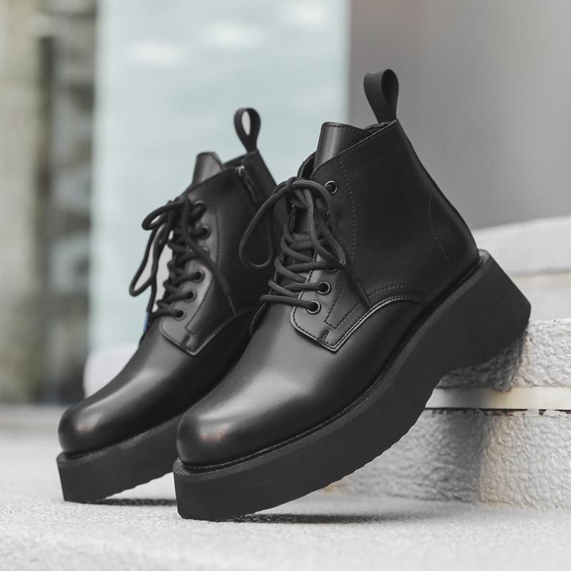 Martin Boots Men'S Medium Heightening Casual Retro Short Boots Big Boots British Tooling Boots 66591-R