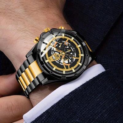 Fashion Men's Quartz Watch - Business Luxury Watch with Calendar Feature Stainless Steel Band Men's Gifts