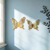 12 Pcs 3D Butterfly Wall Decals Removable Wall Sticker for Birthday Party Cake Decorations 3 Sizes Hollow Metallic Butterfly DIY